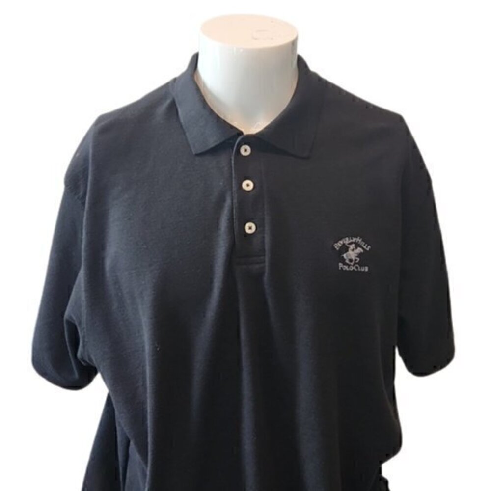 [Beverly Hills Polo Club] Black Short Sleeve Polo Shirt - Size XL